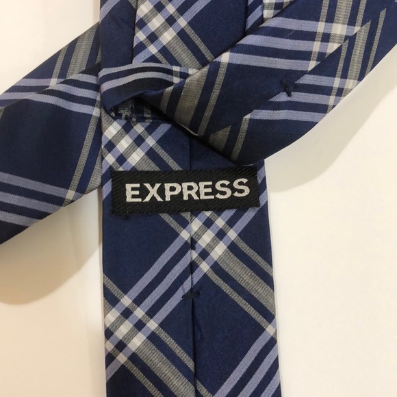 EXPRESS MEN’S TIE THIN/SLIM. 100% SILK BLUE - Picture 5 of 6